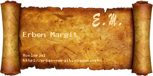 Erben Margit névjegykártya